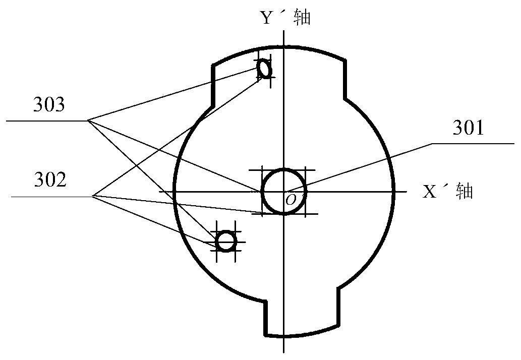 Method for detecting the position of oblique holes in parts