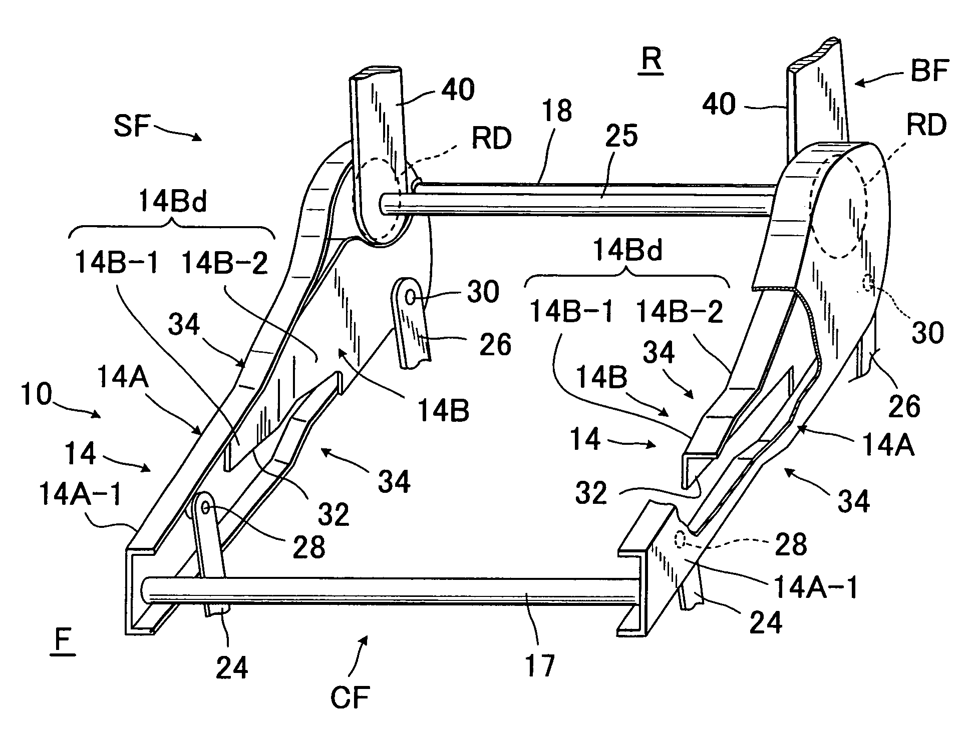 Impact absorption structure of vehicle seat