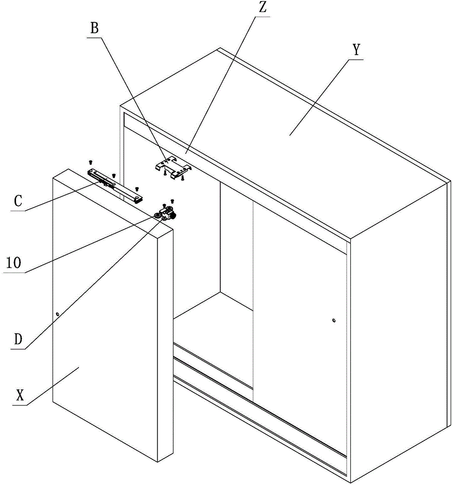 Anti-jumping stable adjusting structure for furniture sliding door
