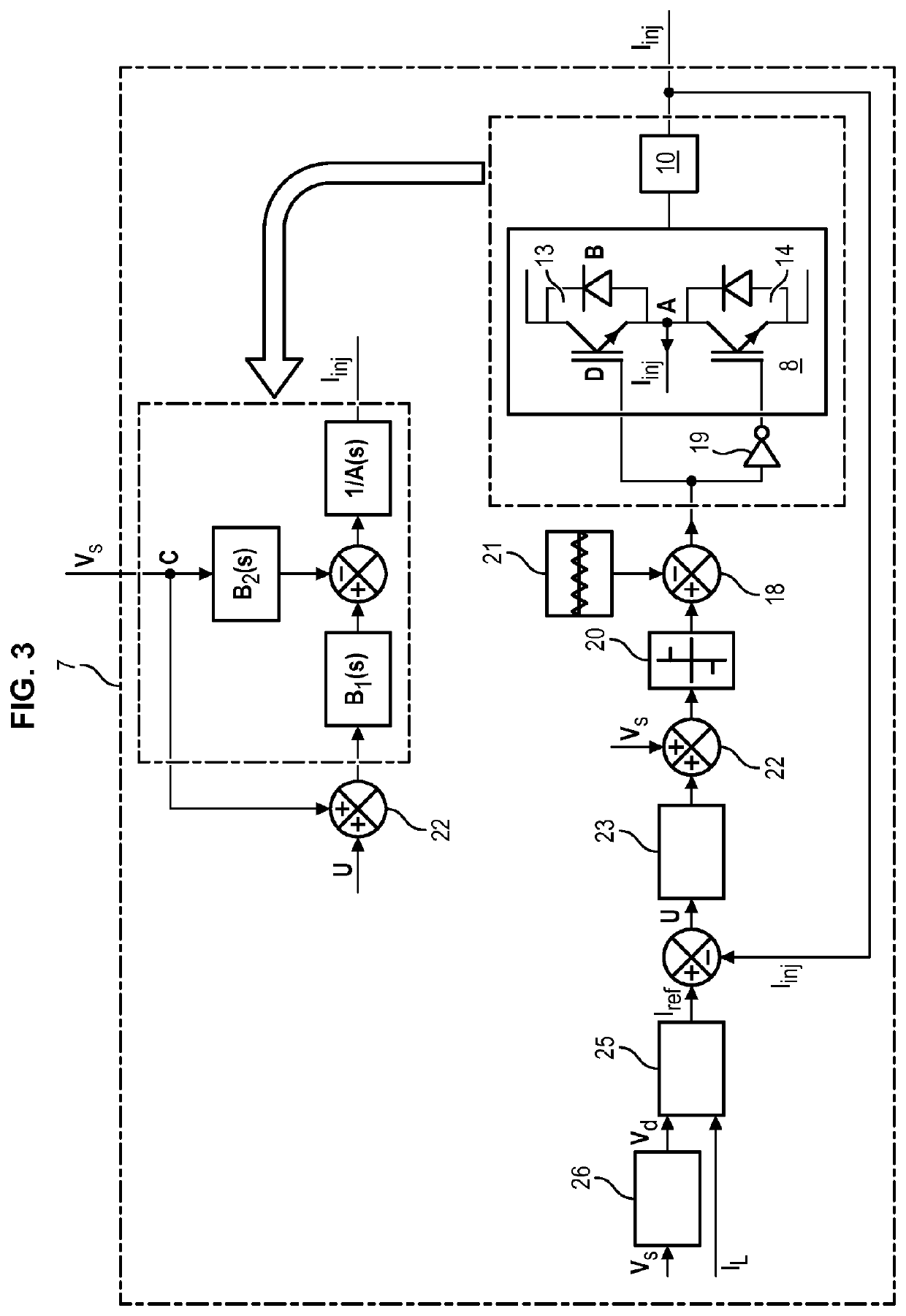 Device for active electrical compensation