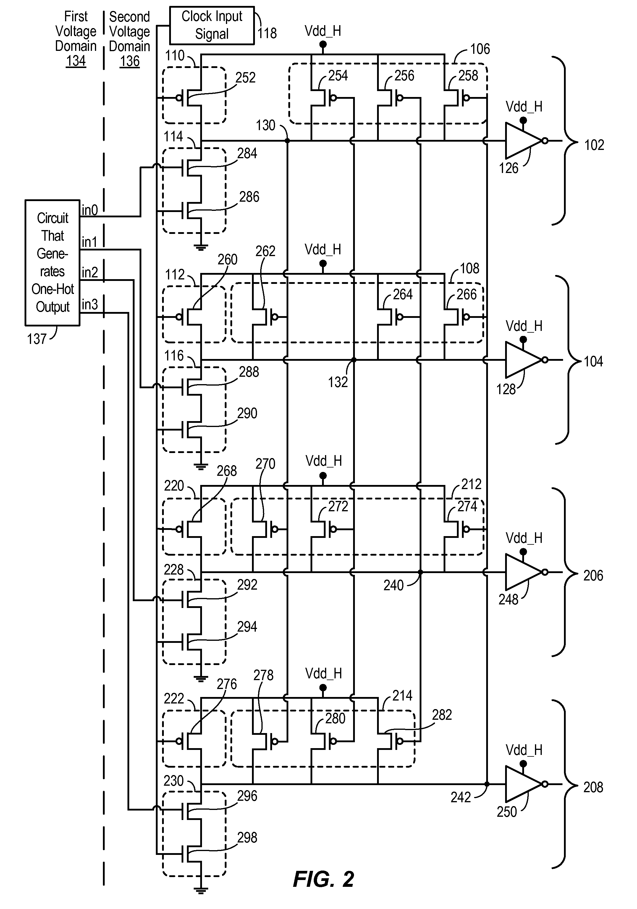 Multi-voltage level, multi-dynamic circuit structure device