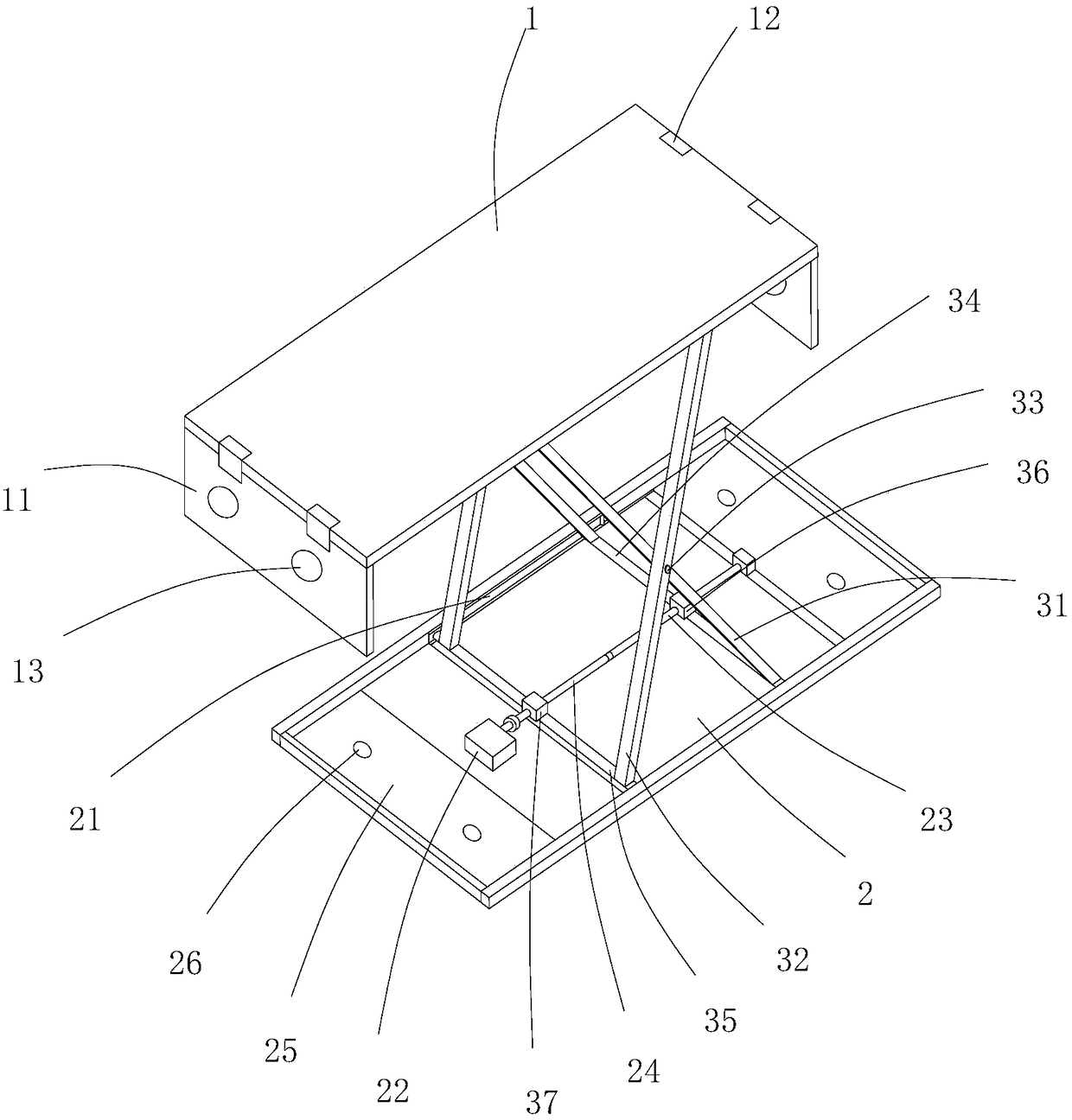 Lifting type furniture topple and fall preventing device