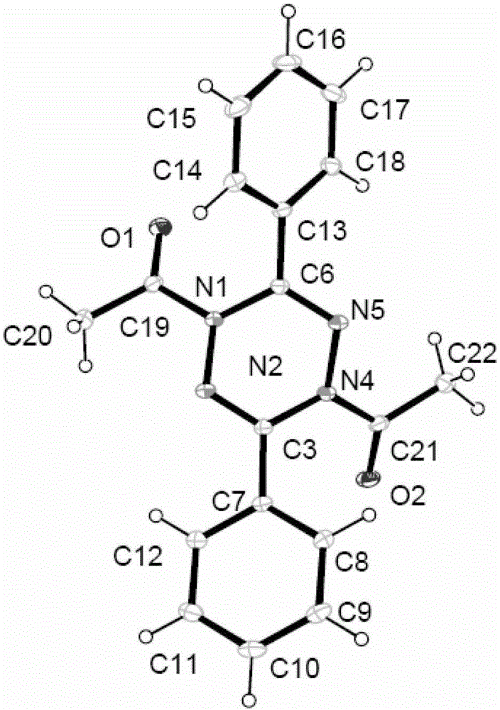 1,4-diacyl-3,6-diphenyl-1,4-dihydrotetrazine compound as well as preparation method and application thereof