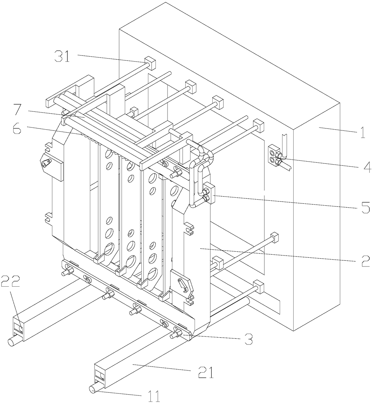 Rapid mold changing structure of foaming molding apparatus