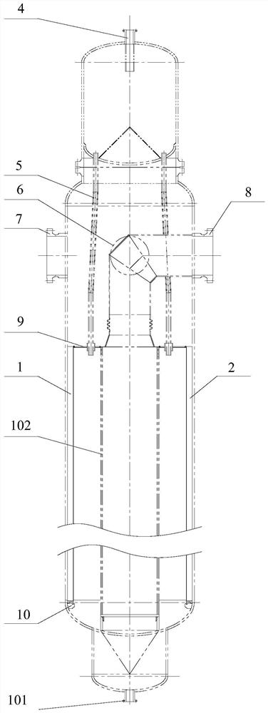Fan-shaped cylinder assembly of reforming reactor
