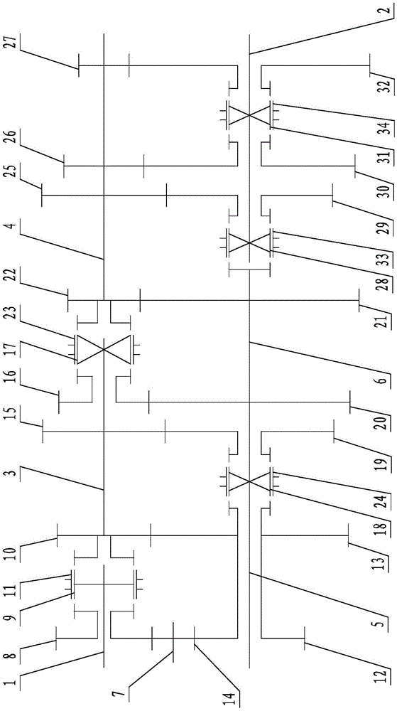 Multi-speed tractor gearbox