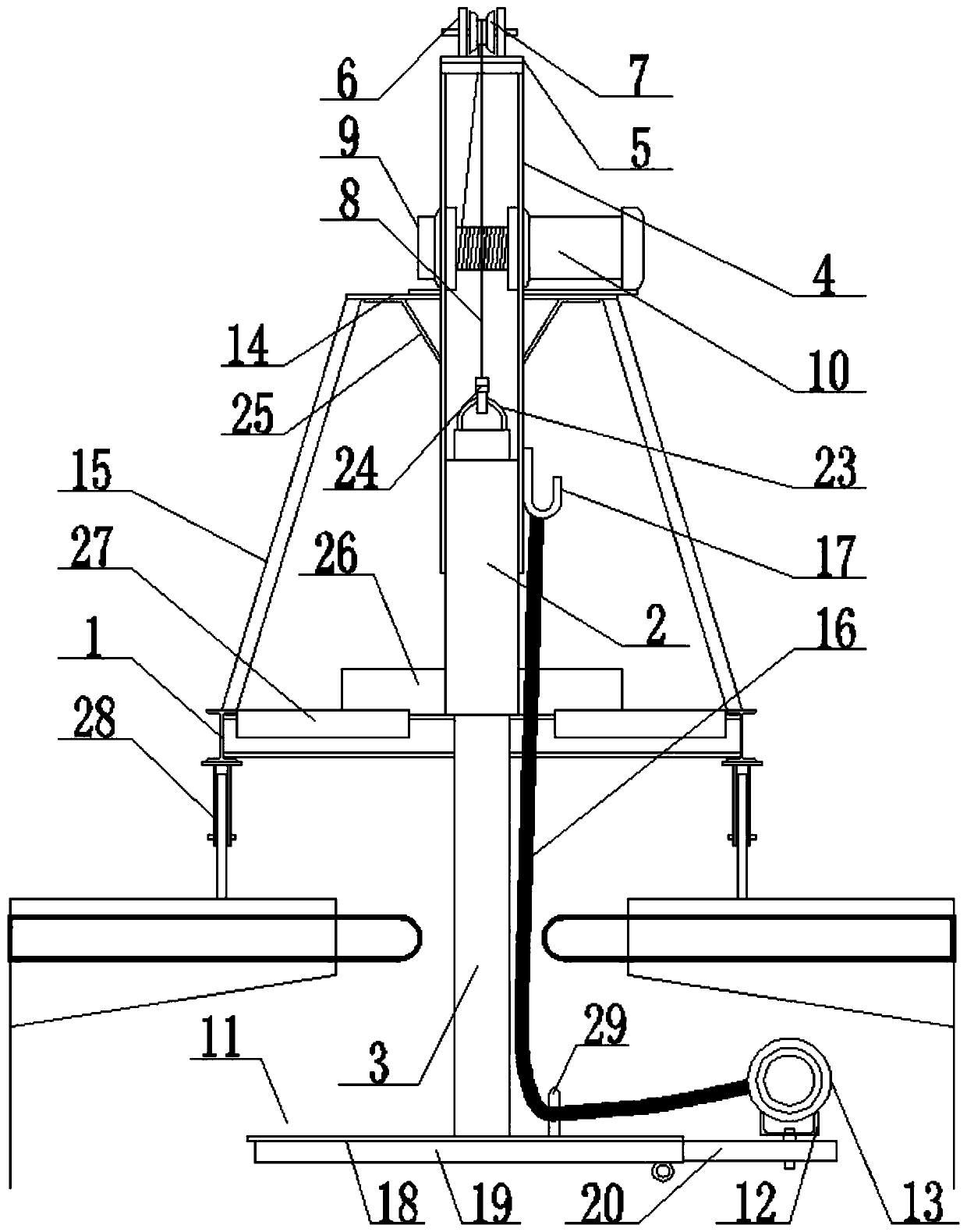 Bridge simply supported-continuous hogging moment tensioning trolley