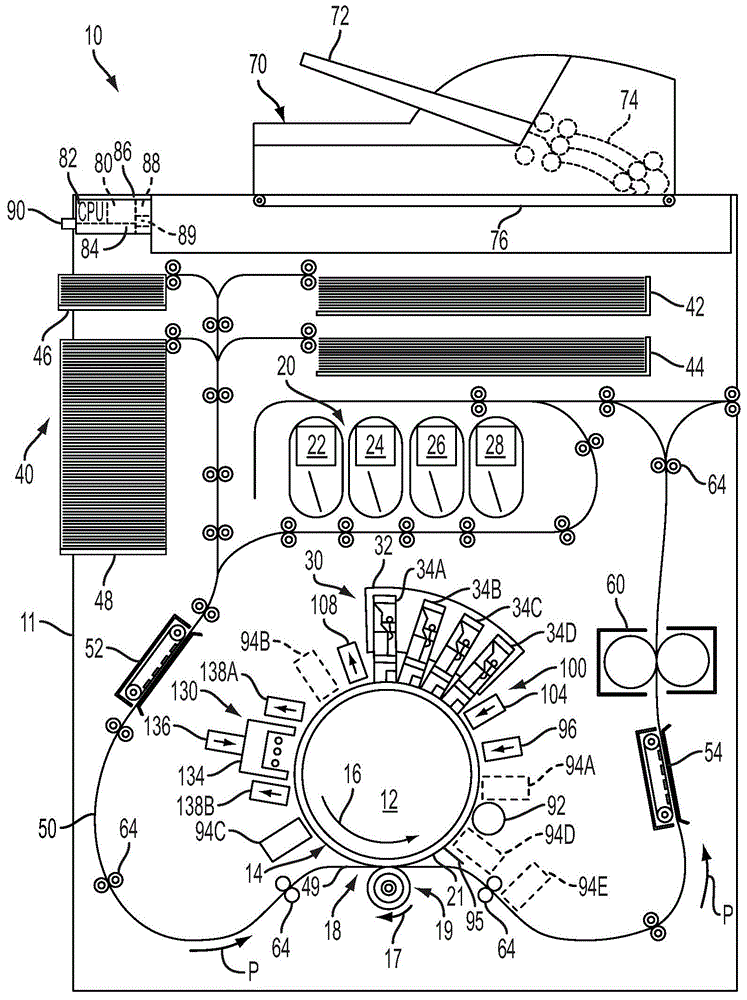 System and method for image receiving surface treatment in an indirect inkjet printer