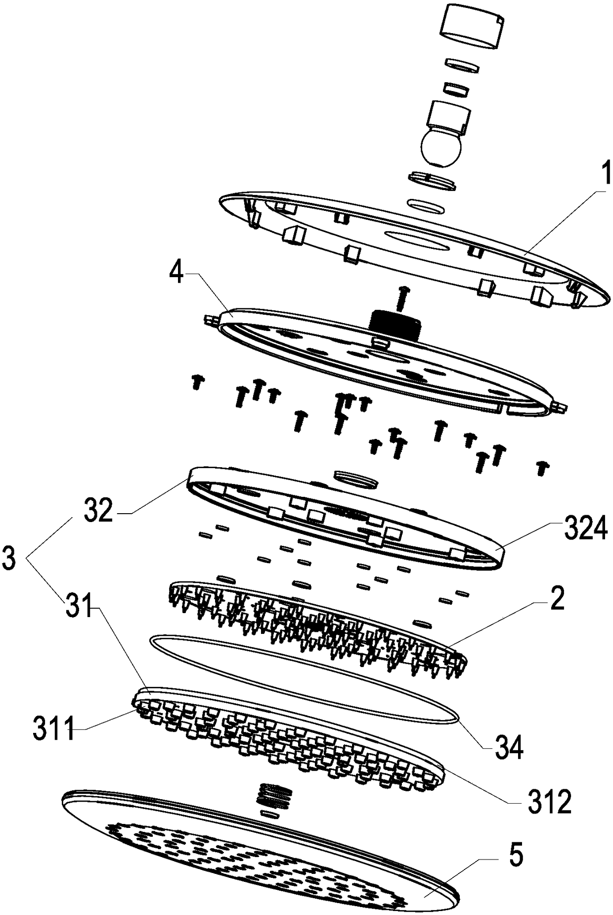 Self-cleaning shower head