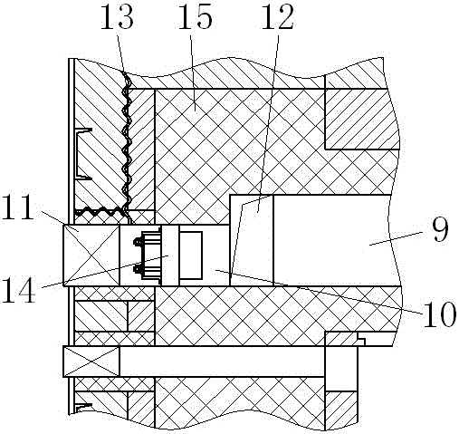 Sealing method and internal sealing device used for volatile matter main channel of tank furnace