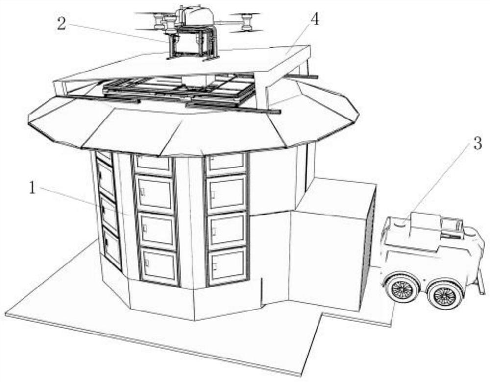 A pick-up and delivery express cabinet with drones and unmanned vehicles