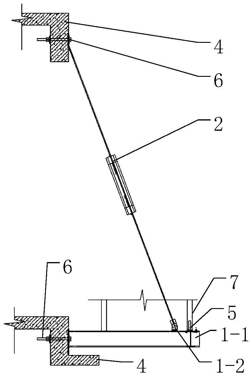 Flower basket tie rod I-steel cantilever bearing frame for construction engineering and installation method thereof