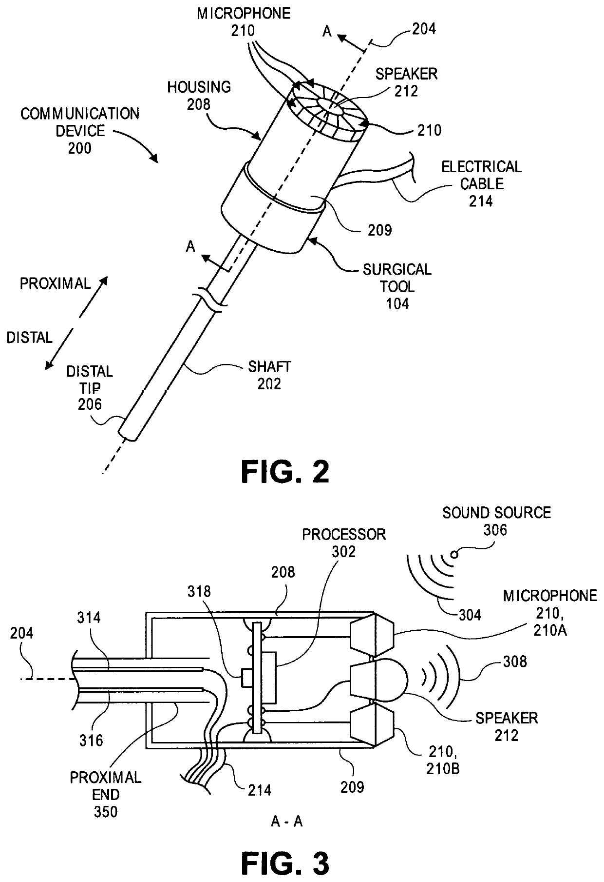 Surgical tool having integrated microphones