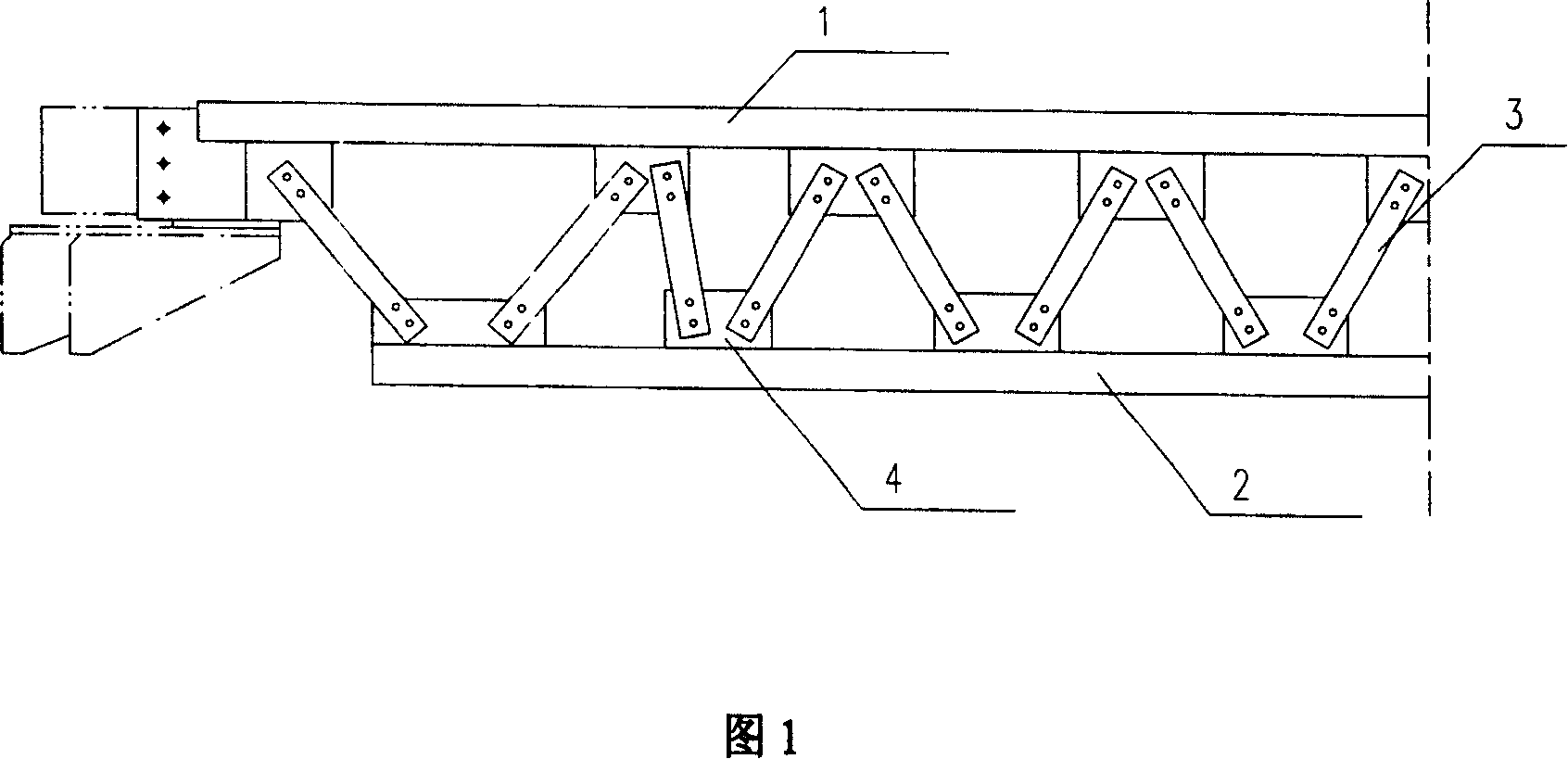 Truss beam of tower appts.