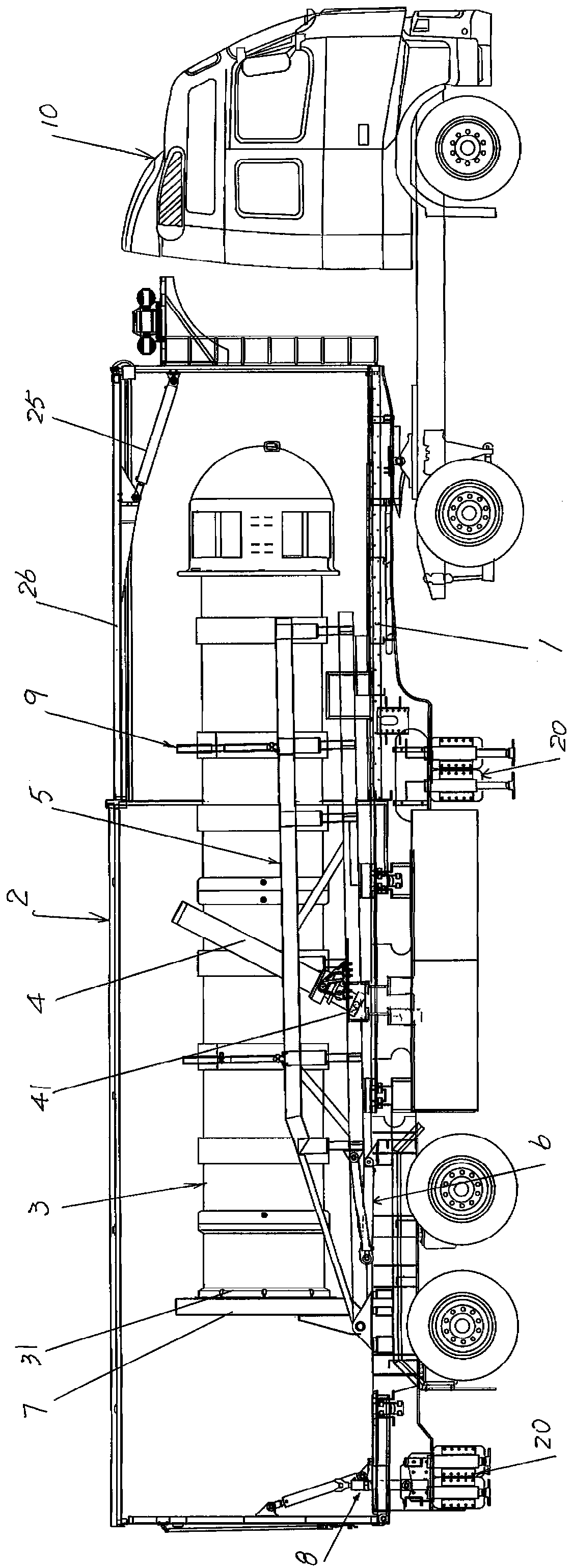 Vehicle-mounted equipment lift separating device