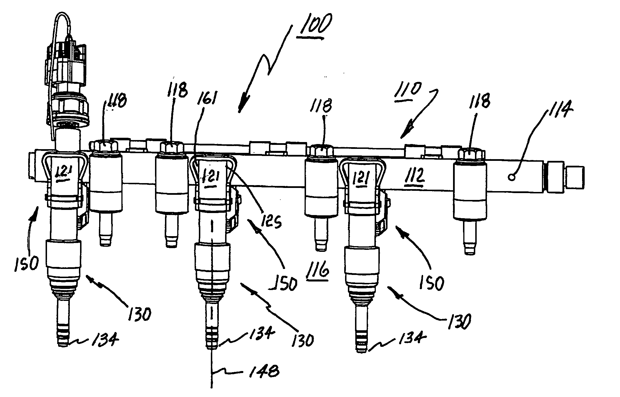 Top mounting fuel injector clip