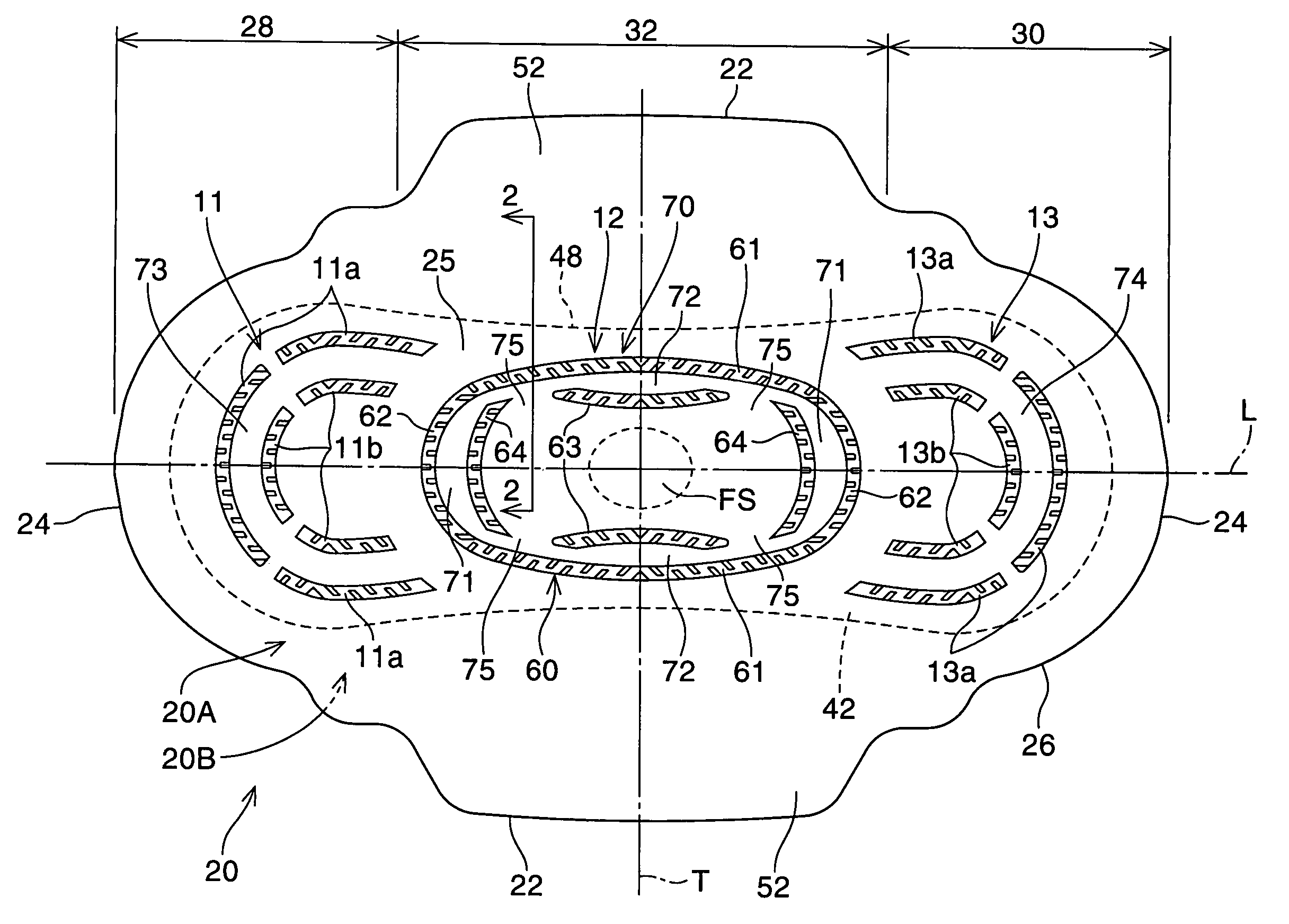 Absorbent article having traverse reinforcing element