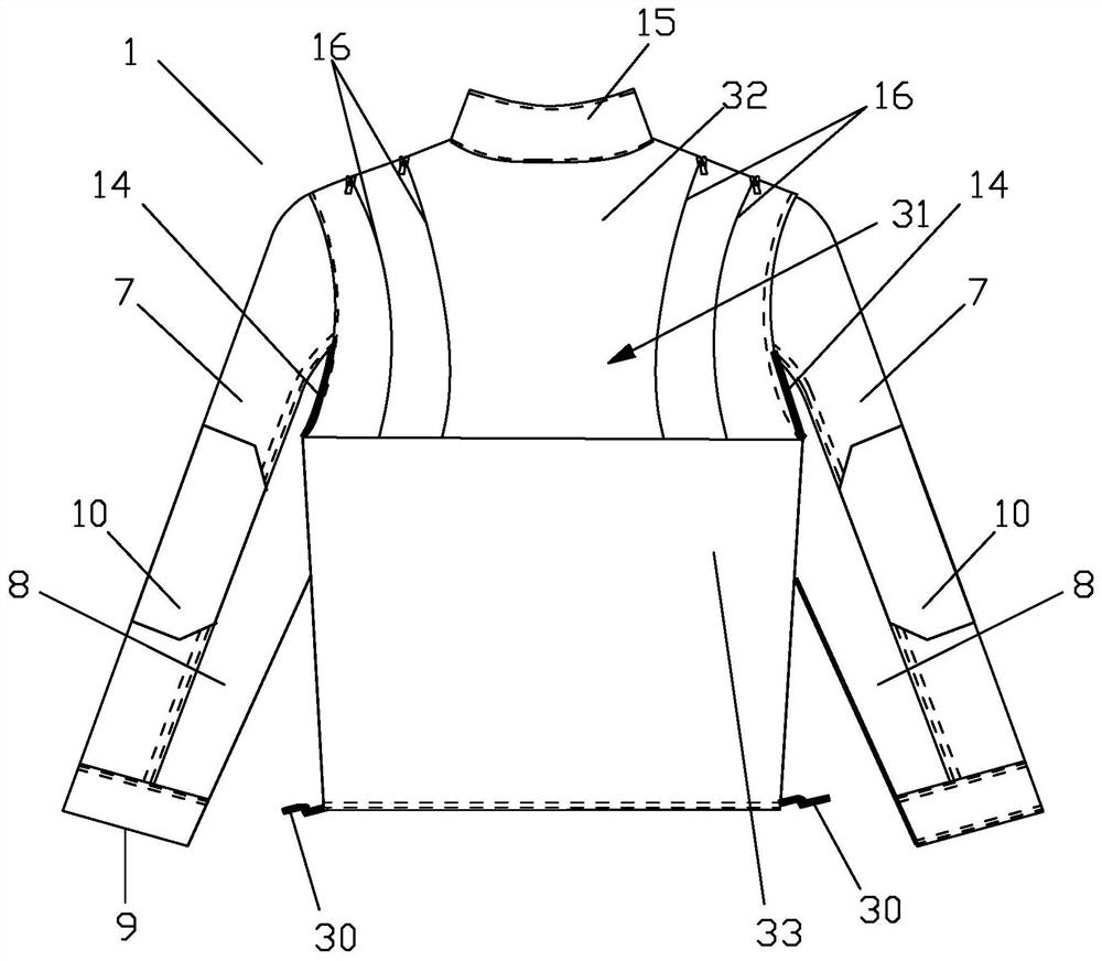 A protective clothing structure and its composition method under high temperature operation