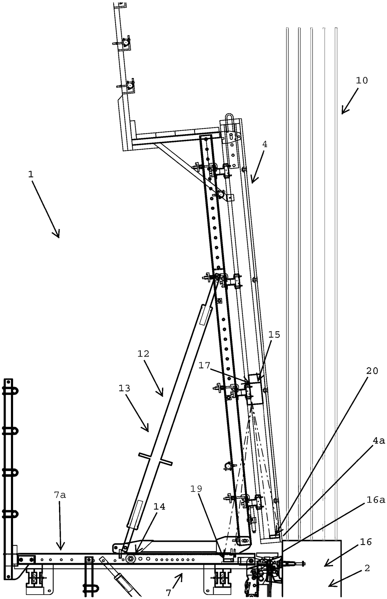 Climbing formwork and method for erection of a concrete structure