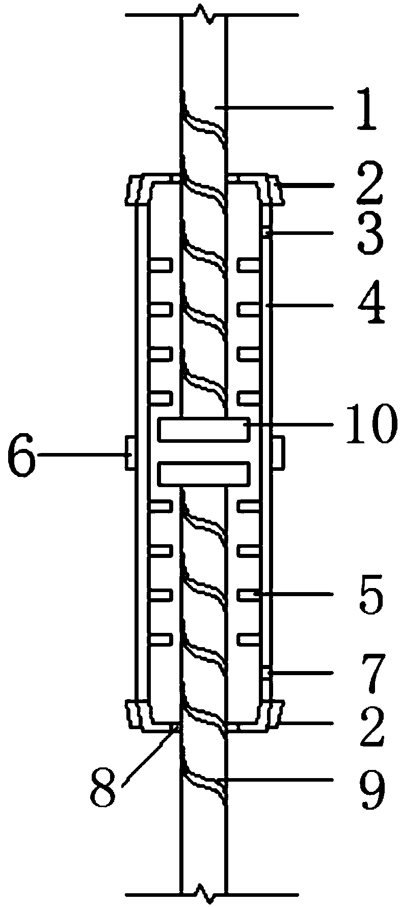 Combined-type grouting sleeve connecting structure and steel bar connecting construction method