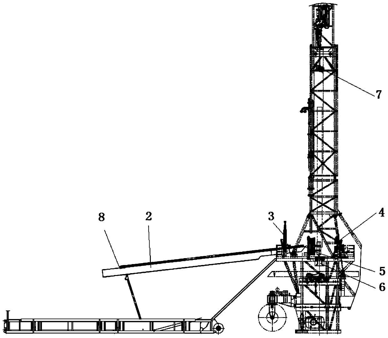 Automatic treatment method for two-single-oil-pipe one-upright pillar drilling rig string