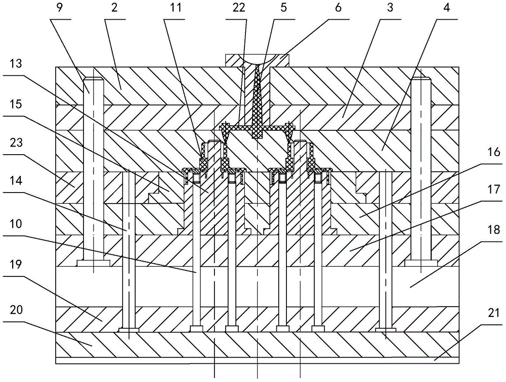 Injection mold for shell cover of magnetized filter device for direct drinking water