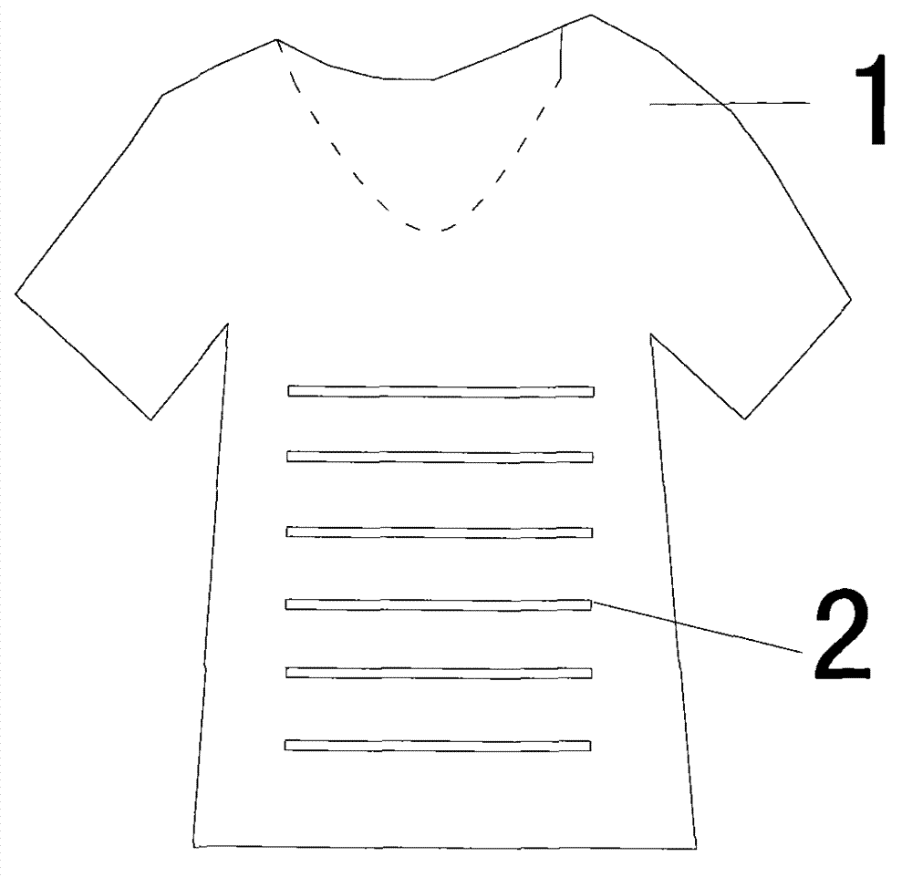 Three-phase woven fabric T-shirt with hollows in back part