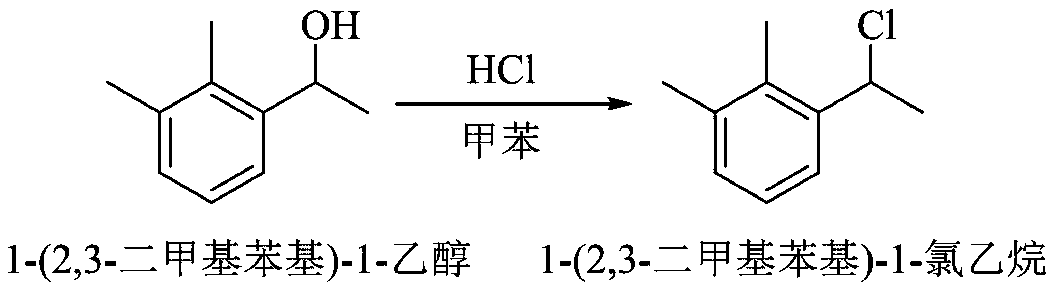 Green production method of 1-(2, 3-dimethylphenyl)-1-chloroethane