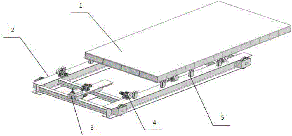 Automatic feed and discharge mechanism for PC component stacking machine bench