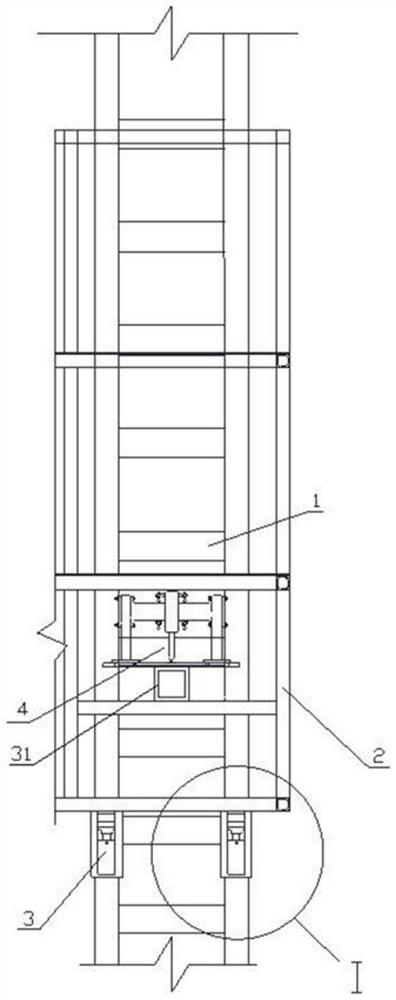 Anti-falling device for attached self-lifting high-altitude sliding mode operation platform and method