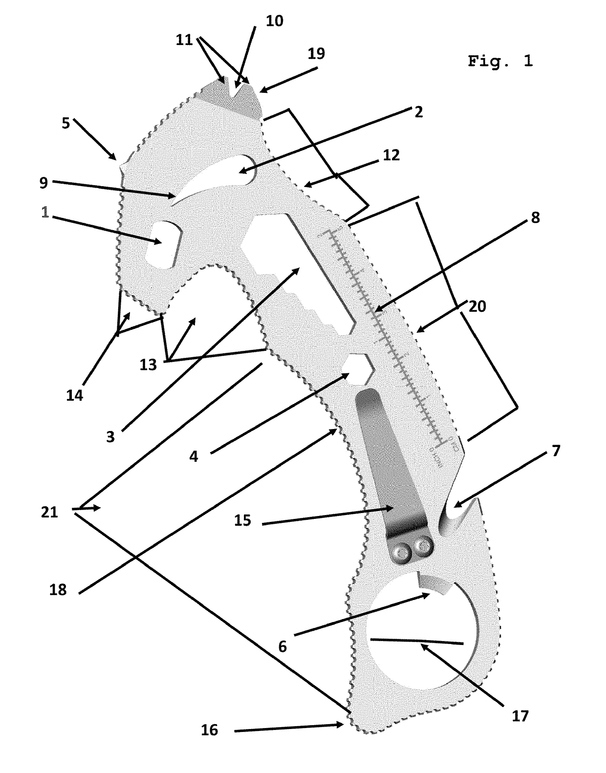 Multi Function Hand Tool in a Unitary Device