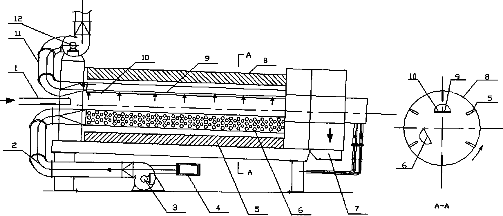 Cross-flow type cylinder tobacco dryer