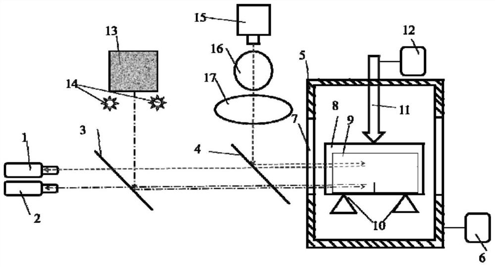 Device for measuring dynamic fracture of a Ti2AlNb material in high-temperature environment