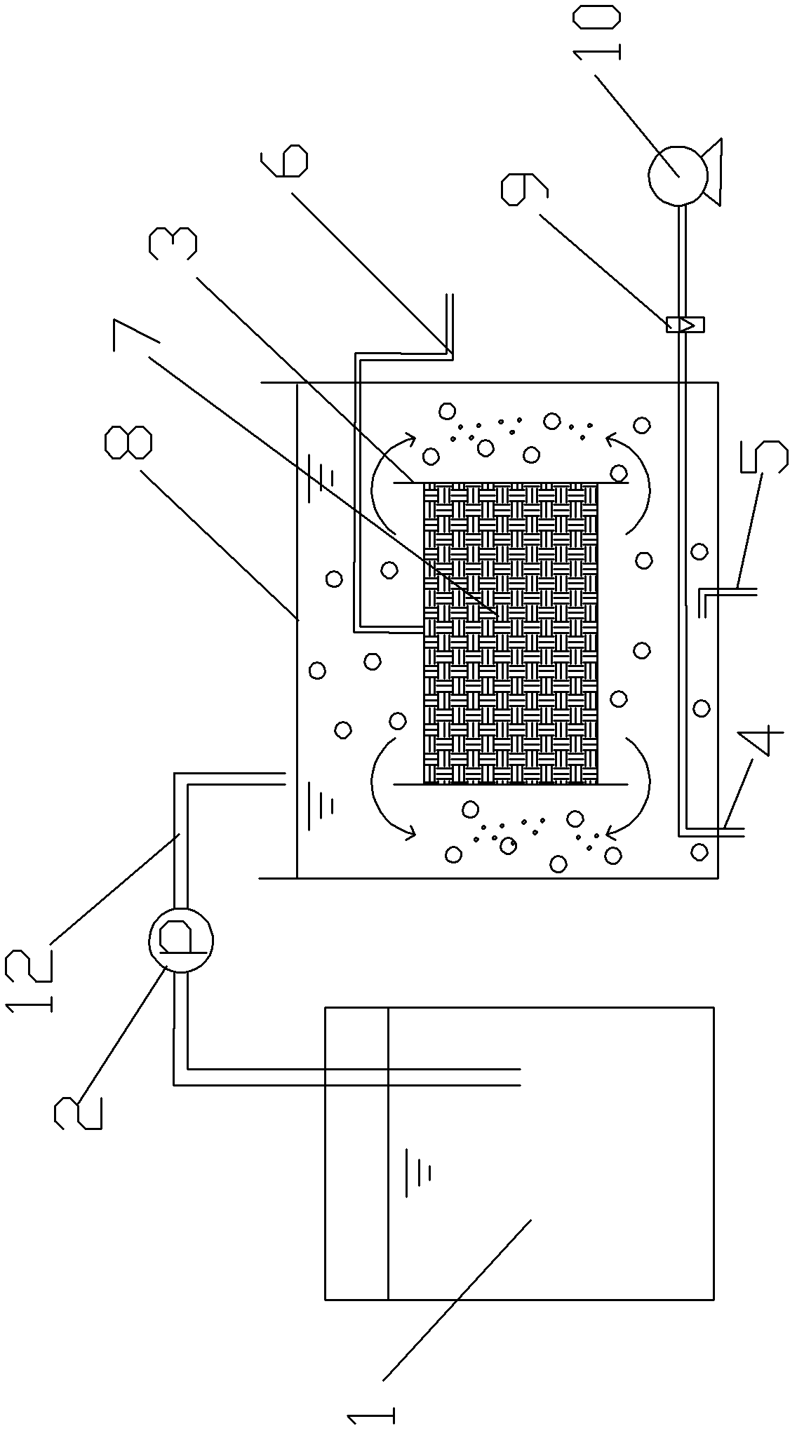 Integrated GAC (granular activated carbon)-DMBR (dynamic membrane bio-reactor) sewage treatment device and treatment process thereof
