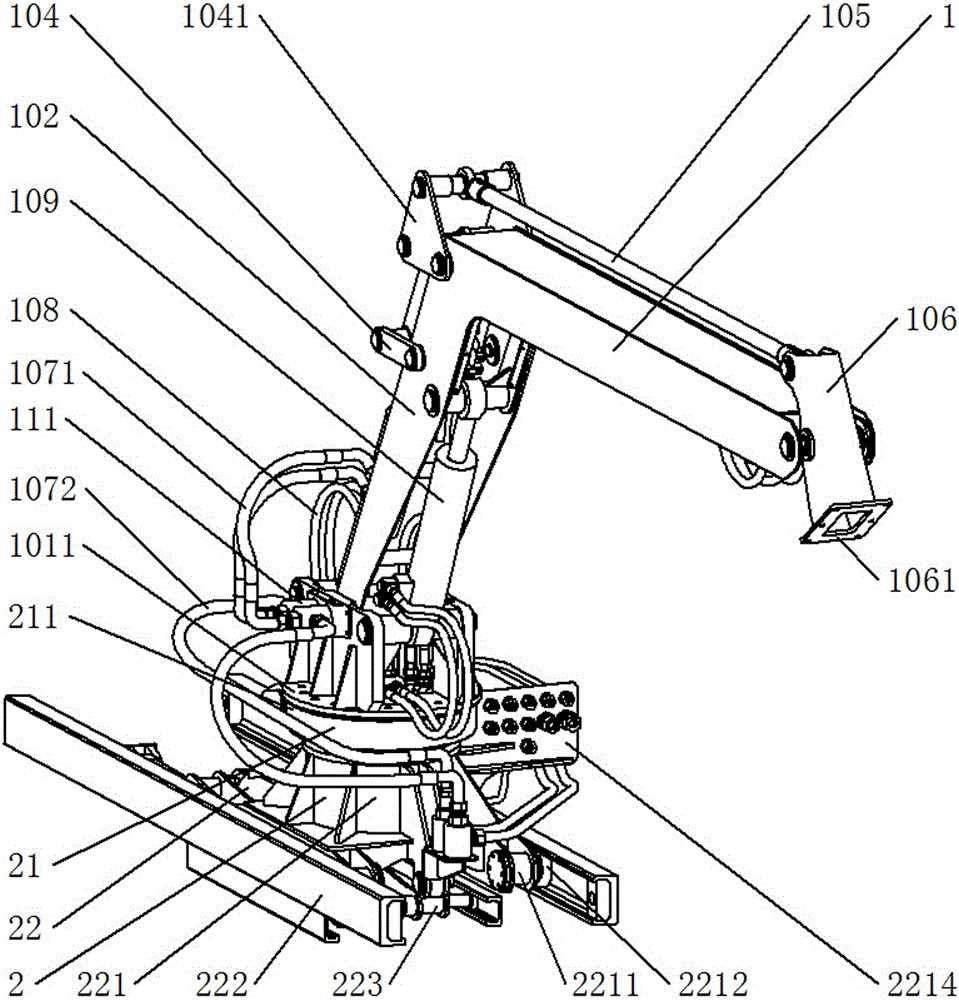 Device for supporting and positioning of cleaning terminal of photovoltaic array cleaning vehicle