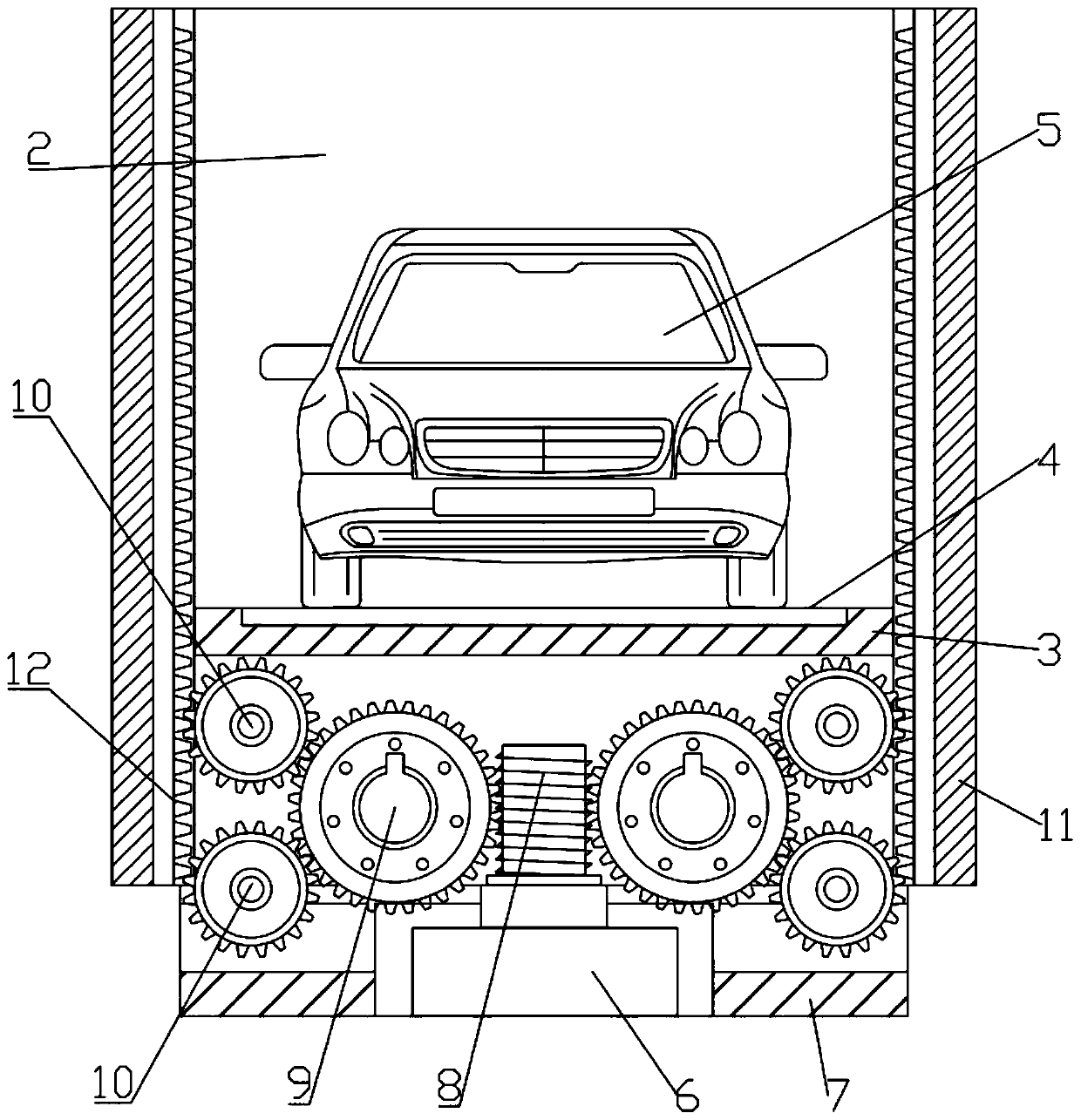 Safe synchronous lifting device for stereo garage