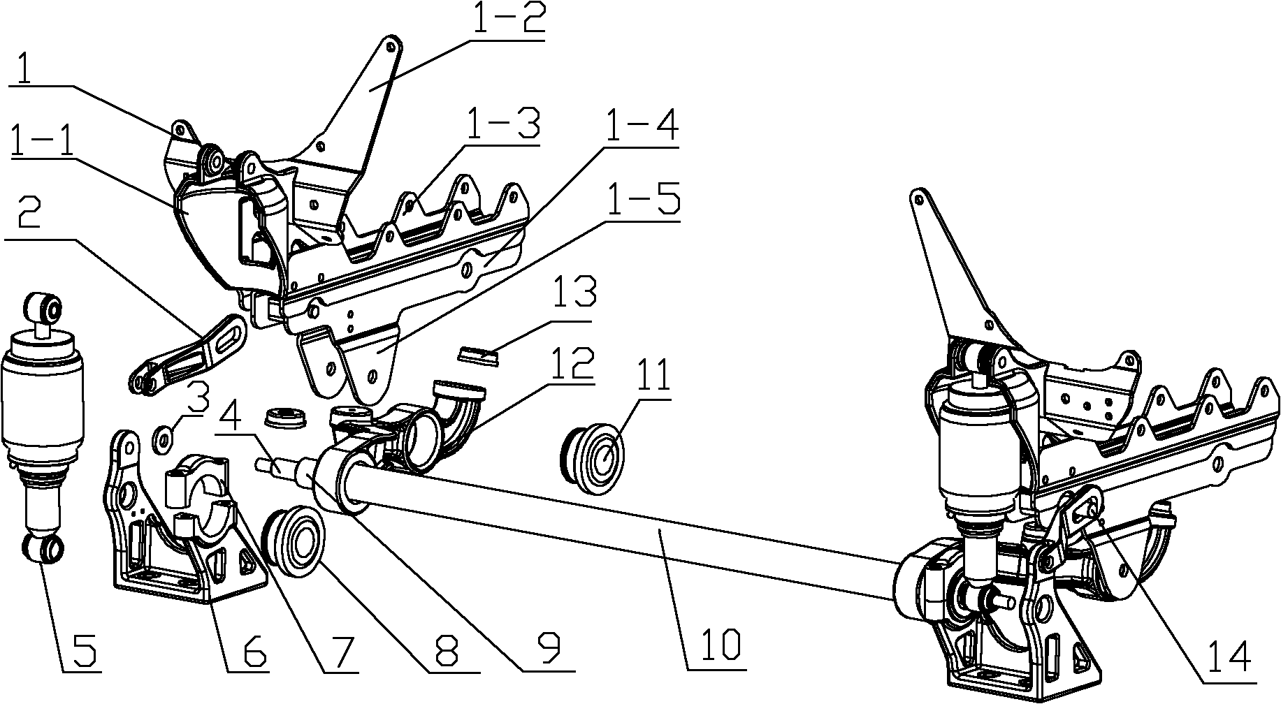 Suspension device in front of vehicle driving cab and heavy vehicle
