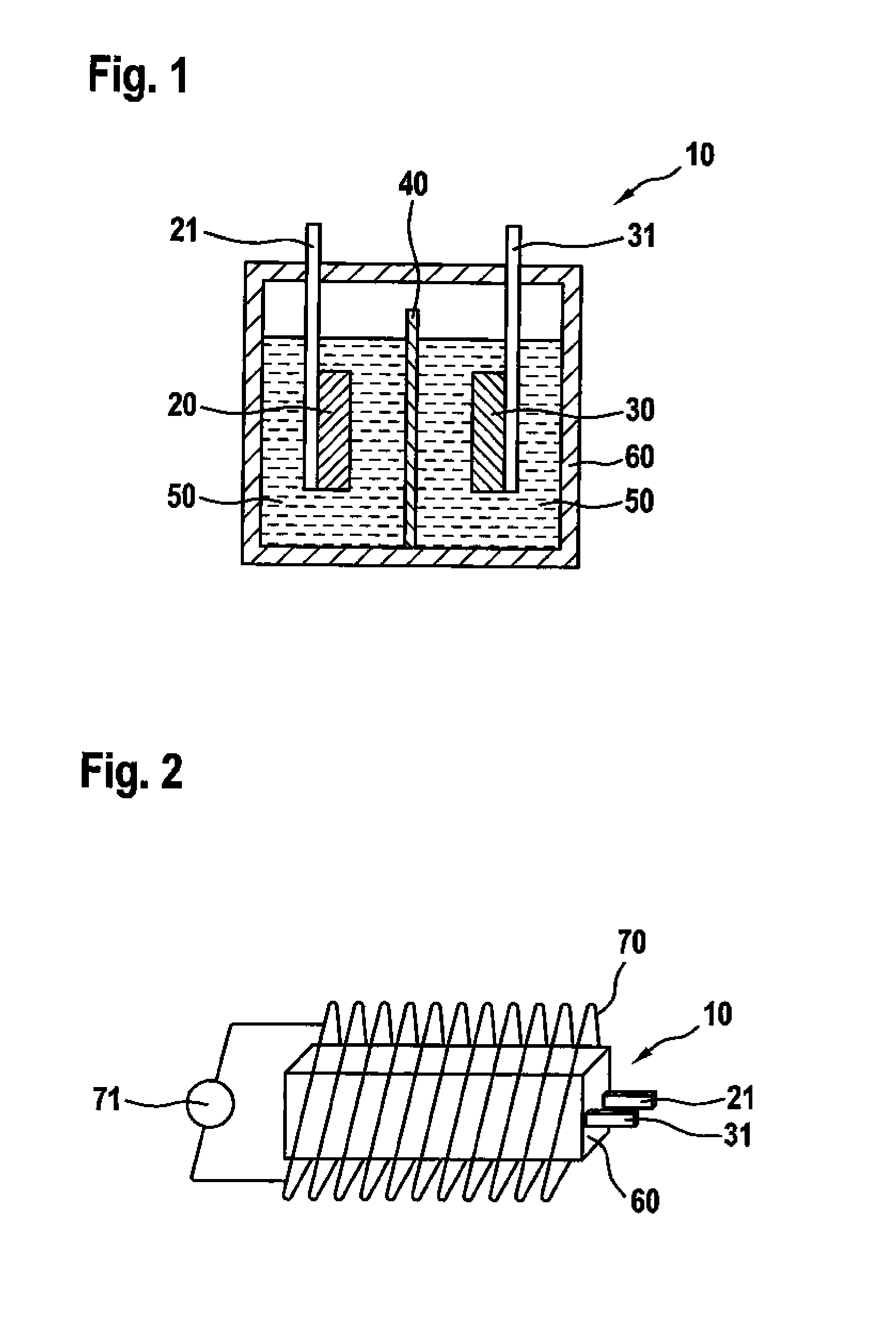 Method for reducing the dendritic metal deposition on an electrode and lithium-ion rechargeable battery which uses this method