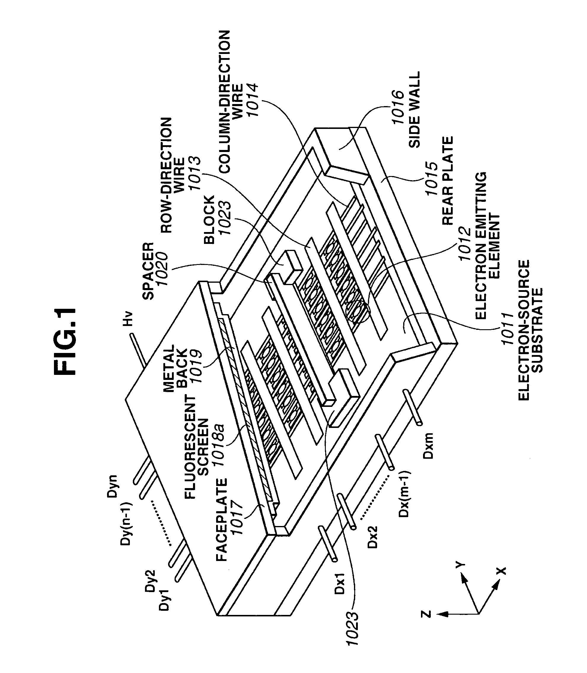 Electron beam apparatus, having a spacer with a high-resistance film
