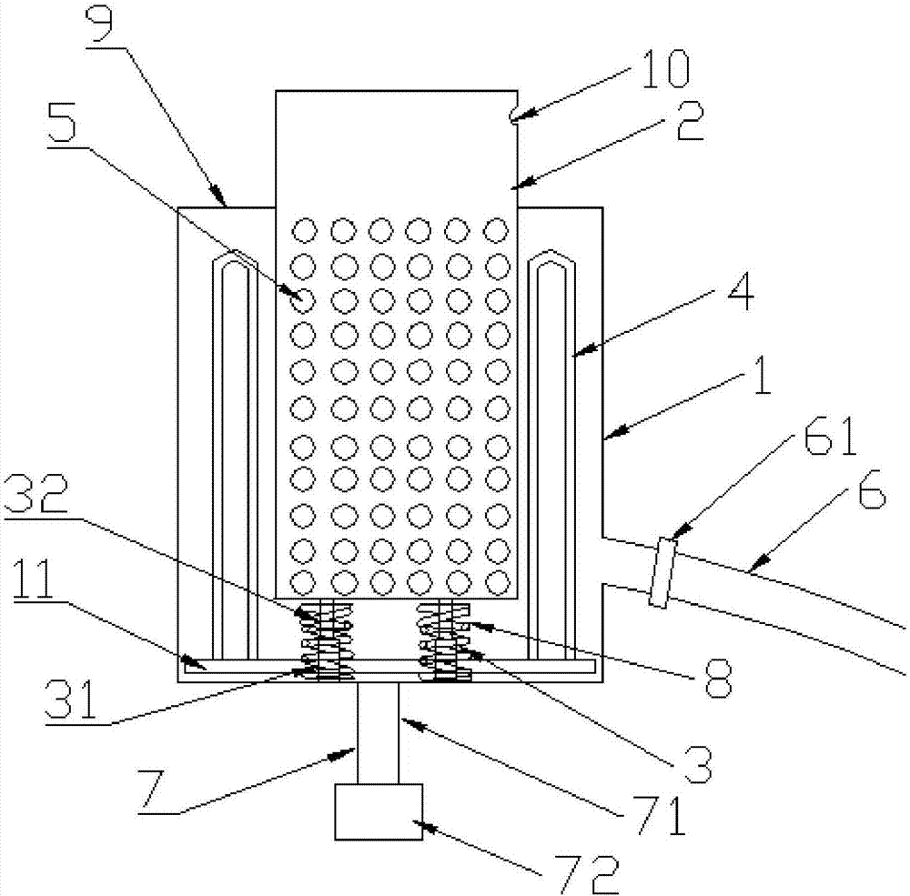 Heating device with adjustable area of heat transfer surface