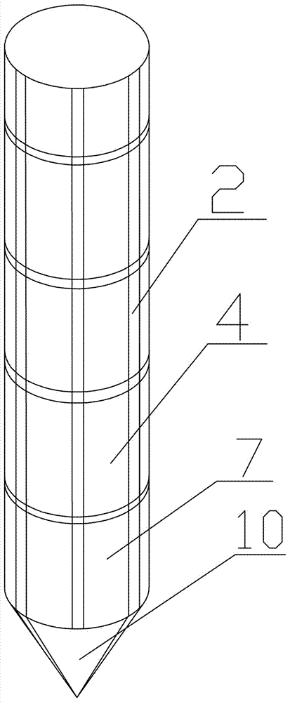 A concrete composite pile foundation structure