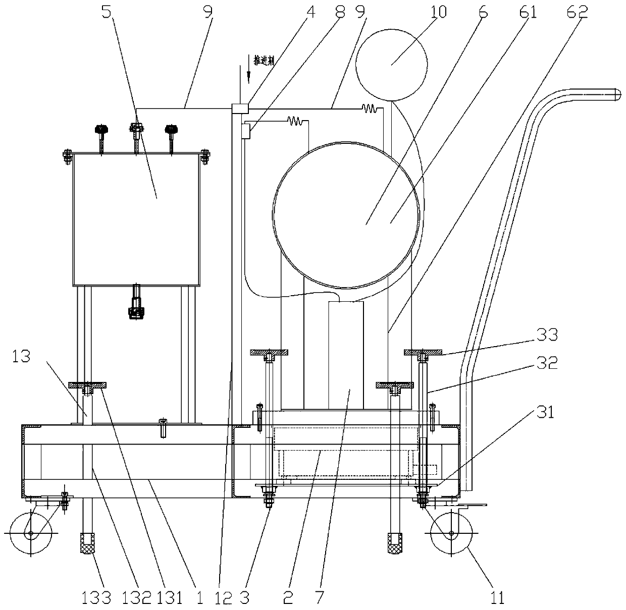 In-situ calibration device and calibration method for high-temperature propellant steady-state flow rate of attitude control engine