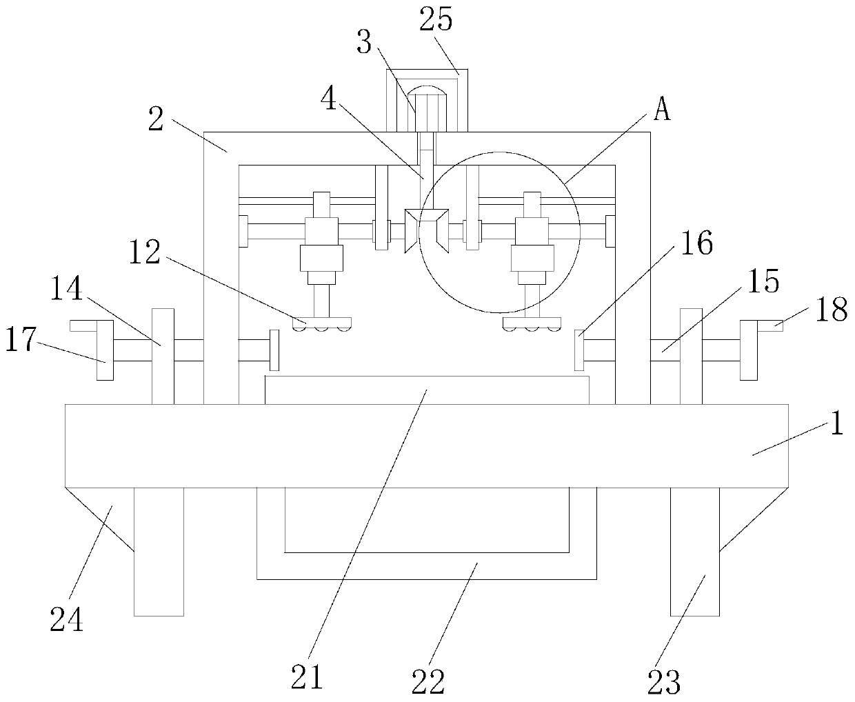Board positioning device for furniture processing equipment