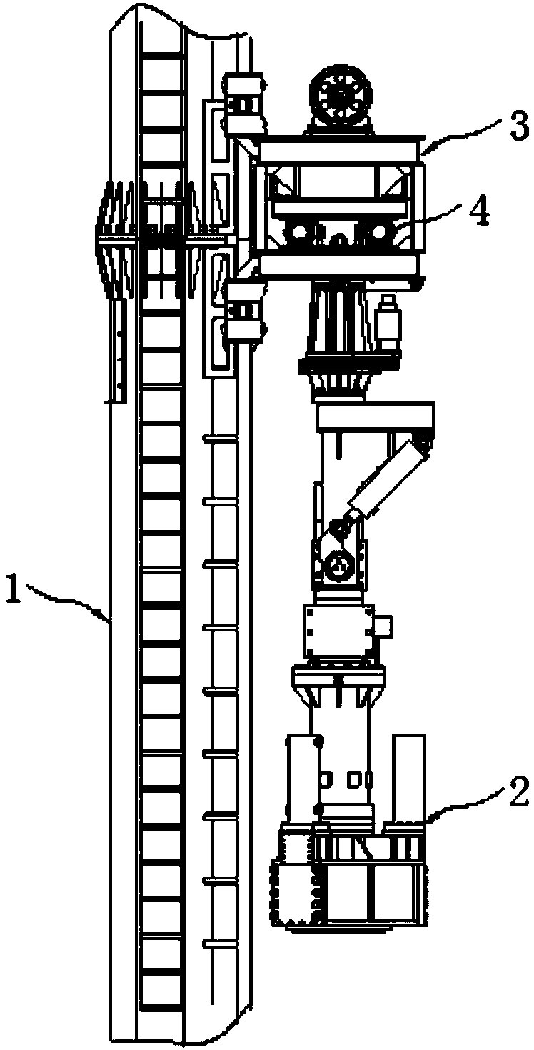 Piling machine horizontal position adjustment device and piling machine
