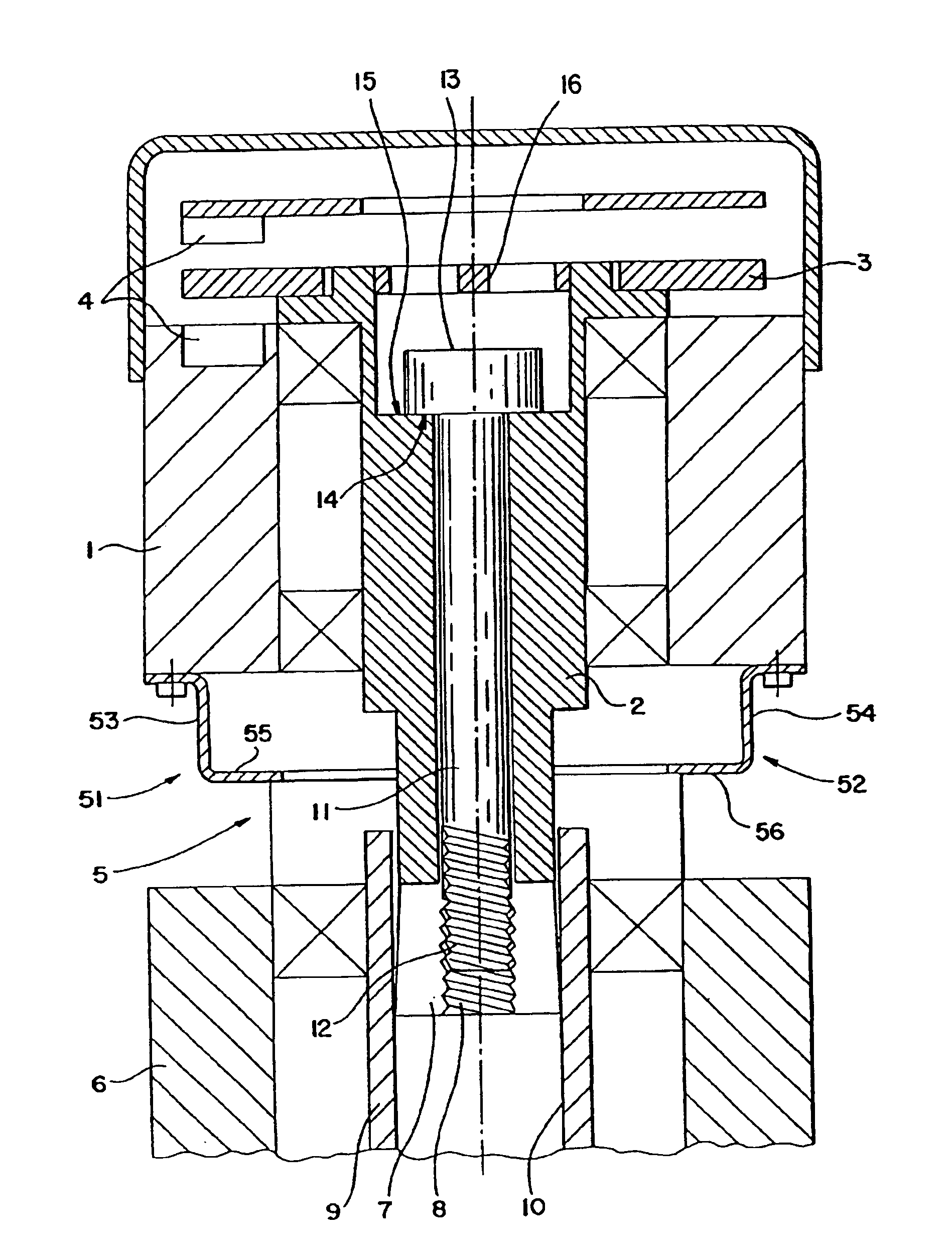 Angle measuring system with a clampable shaft