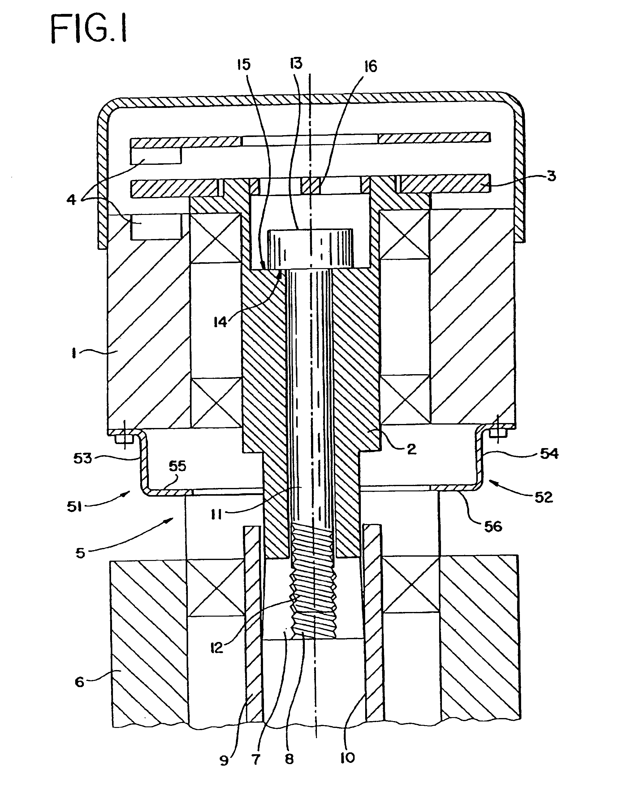 Angle measuring system with a clampable shaft