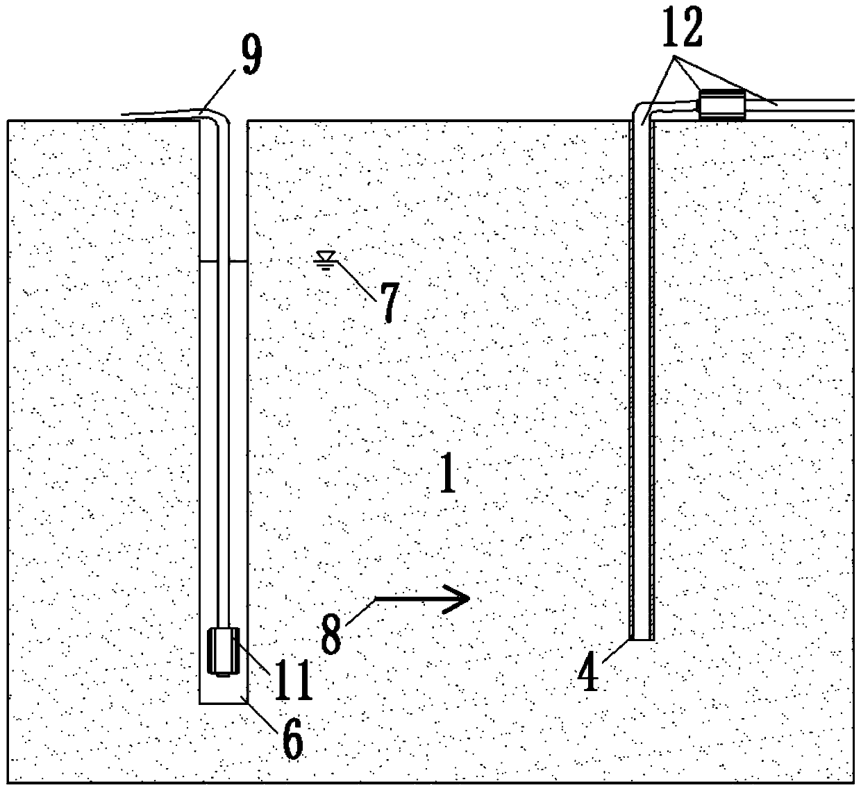 Induced-type grouting construction method