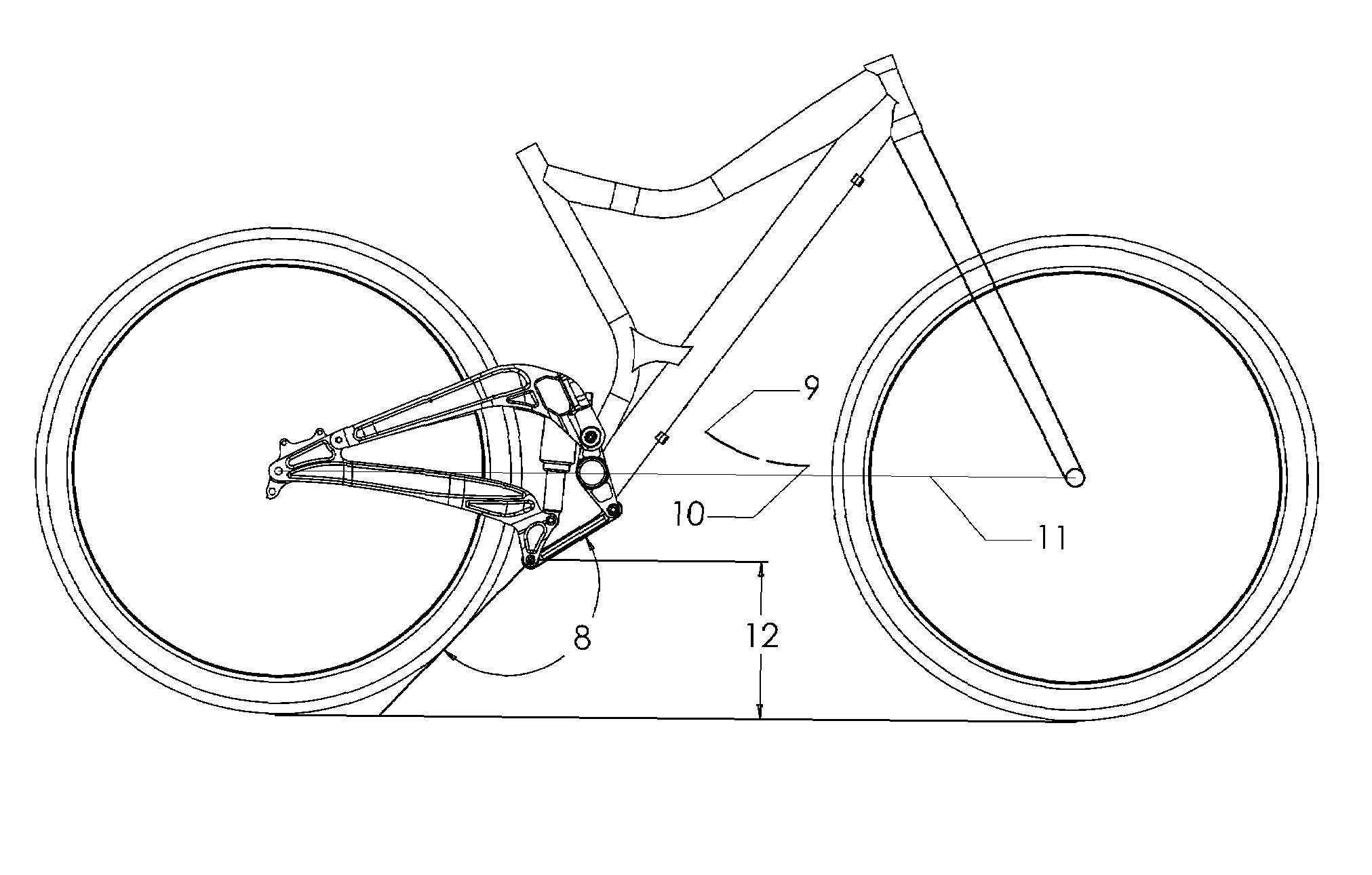 Bicycle rear wheel suspension chassis