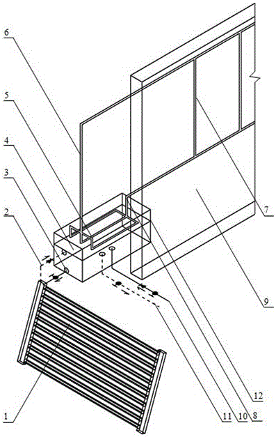 A separate solar heat pipe heating and hot water supply device and method thereof