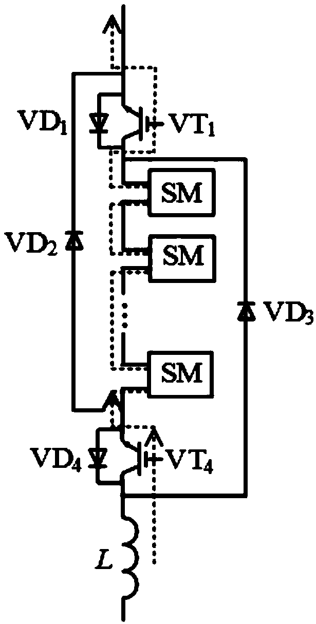 MMC topological structure with direct current fault removing capability